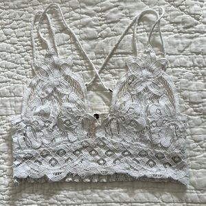 Free People White Lace Bralette